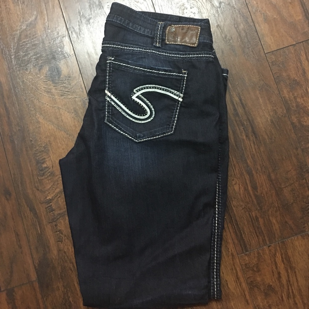 Silver dark denim jeans